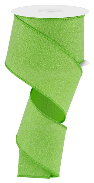 2.5"X10YD CRYSTAL SHINE FRESH GREEN - Burlap and Bling Decor