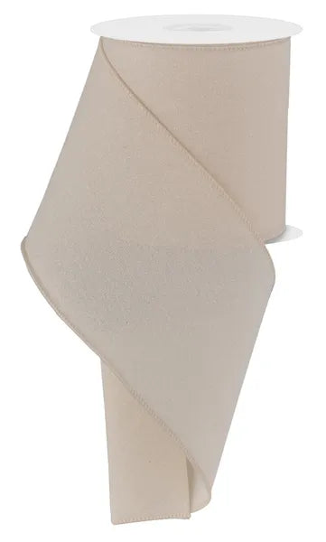 4"X10YD CRYSTAL SHINE IVORY/ CREAM WIRED RIBBON - Burlap and Bling Decor