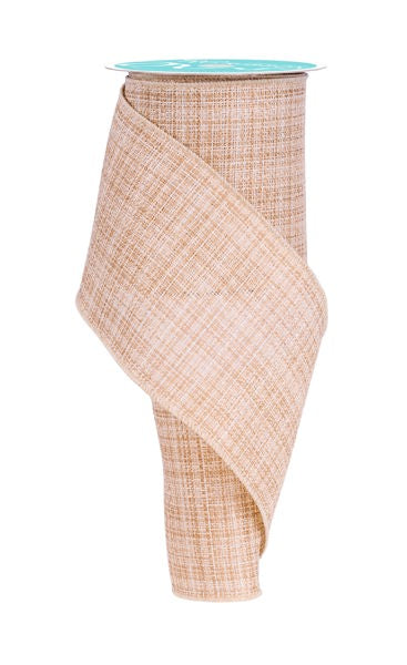 4"X10YD CROSS CHECK NATURAL Ribbon&nbsp; - Burlap and Bling Decor