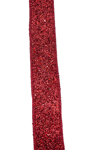 7/8"X10YD LASER GLITTER RED - Burlap and Bling Decor