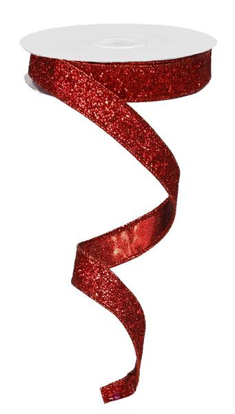 5/8"X10YD GLITTER ON METALLIC Color: RED
