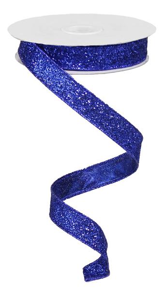 5/8"X10YD GLITTER ON METALLIC Color: ROYAL BLUE - Burlap and Bling Decor