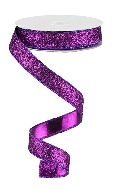 5/8"X10YD GLITTER ON METALLIC FUCHSIA/PURPLE - Burlap and Bling Decor