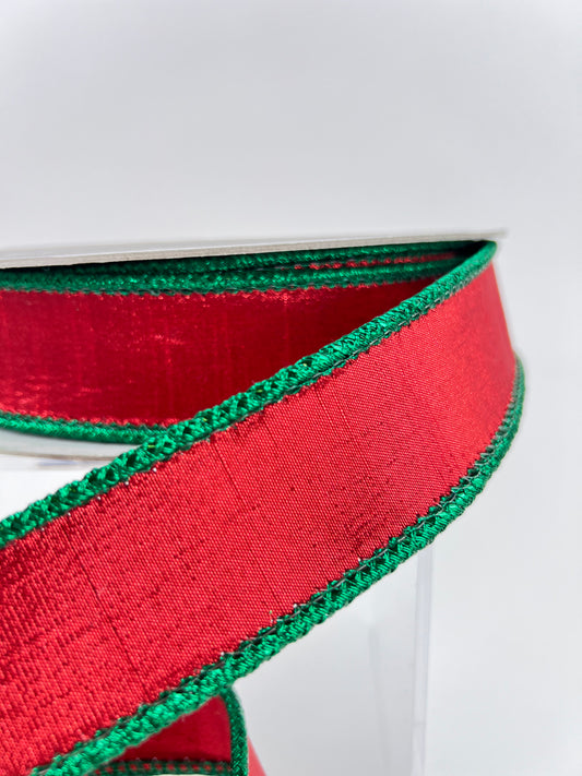 1.5"X10YD LUSTER CORD RED EMERALD