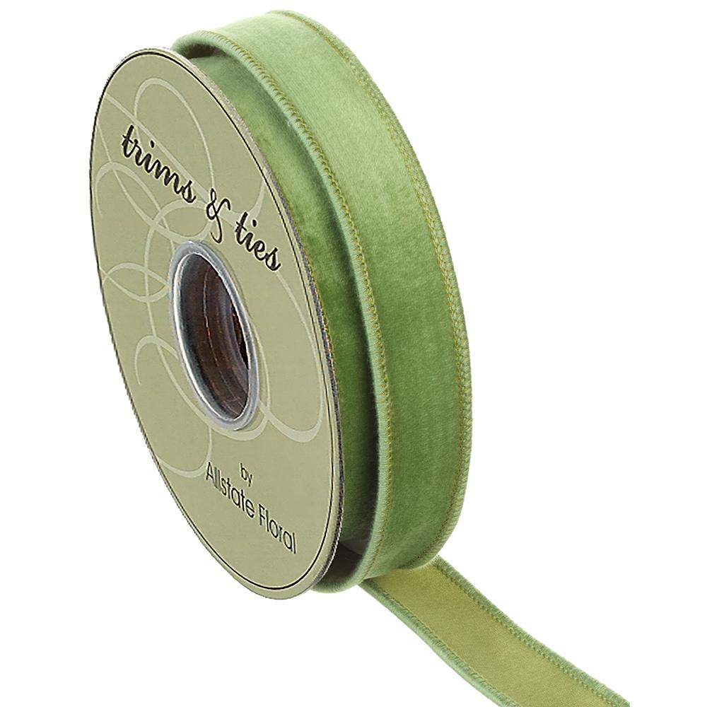 1" X 10YD Velvet Green Ribbon