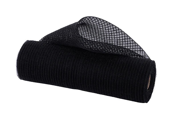 10.25"X10YD FINE WEAVE FAUX JUTE STRIPE BLACK