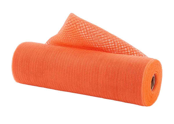 10.25"X10YD FINE WEAVE FAUX JUTE STRIPE ORANGE - Burlap and Bling Decor