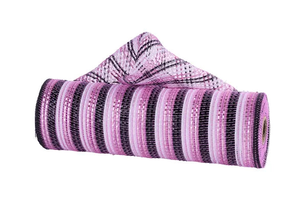 10.25"X10YD WIDE FOIL MESH PINK/BLACK/WHITE - Burlap and Bling Decor