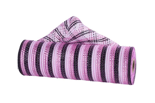 10.25"X10YD WIDE FOIL MESH PINK/BLACK/WHITE - Burlap and Bling Decor