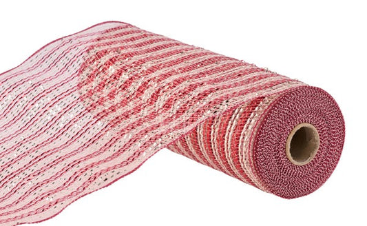 10.25"X10YD WIDE FOIL MESH RED/CHAMPAGNE/ROSE - Burlap and Bling Decor