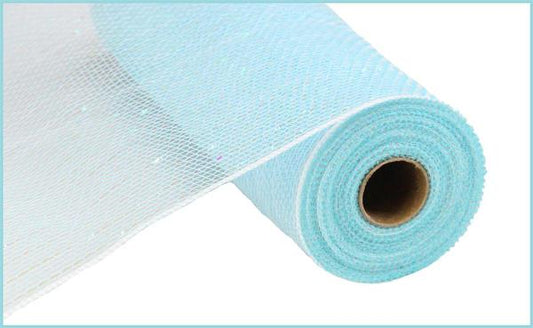 10.25"X10YD IRID FOIL MESH IRID PASTEL TURQ/WHITE