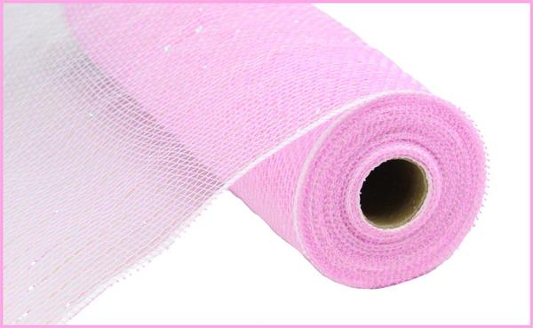 10.25"X10YD IRID FOIL MESH Irid Pastel Pink/White - Burlap and Bling Decor