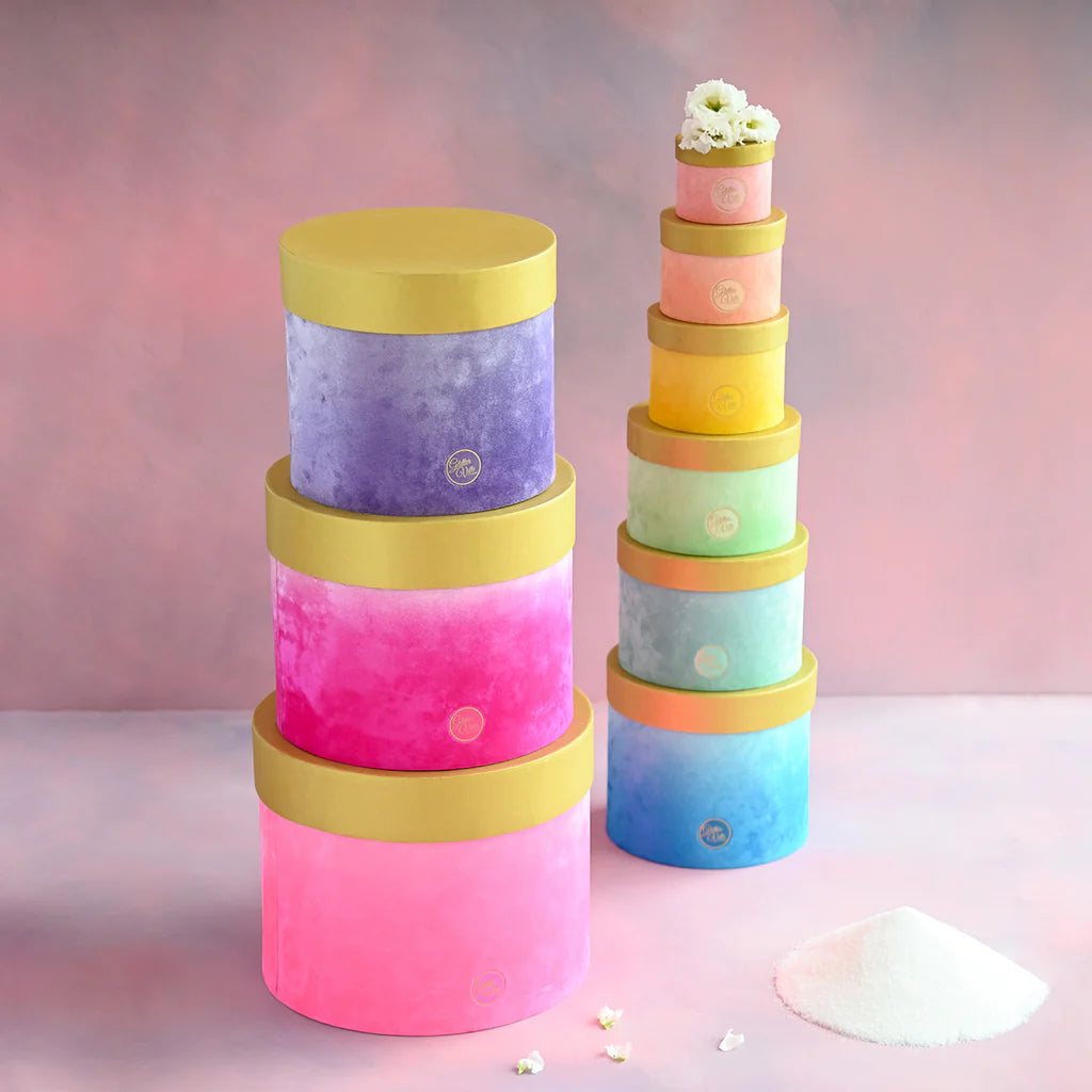 Patisserie Round Stacking Boxes, St/9, Paper - Burlap and Bling Decor