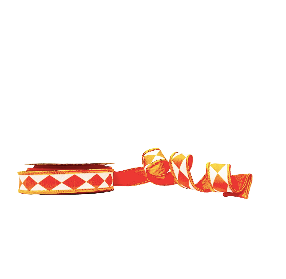 Orange Diamond 1"x 10Y Double Sided Wired Ribbon - Burlap and Bling Decor