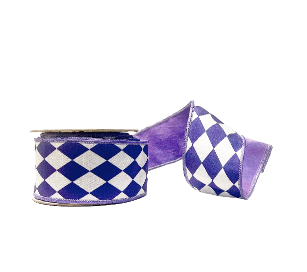 Purple Diamond 2.5"x 10Y Double Sided Wired Ribbon - Burlap and Bling Decor