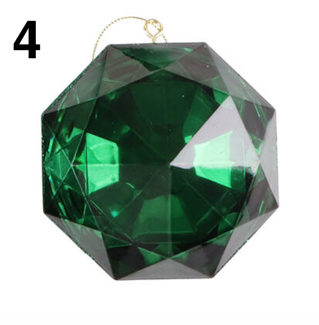 4-5" Dark Green Jewel Glitter- 4 Styles