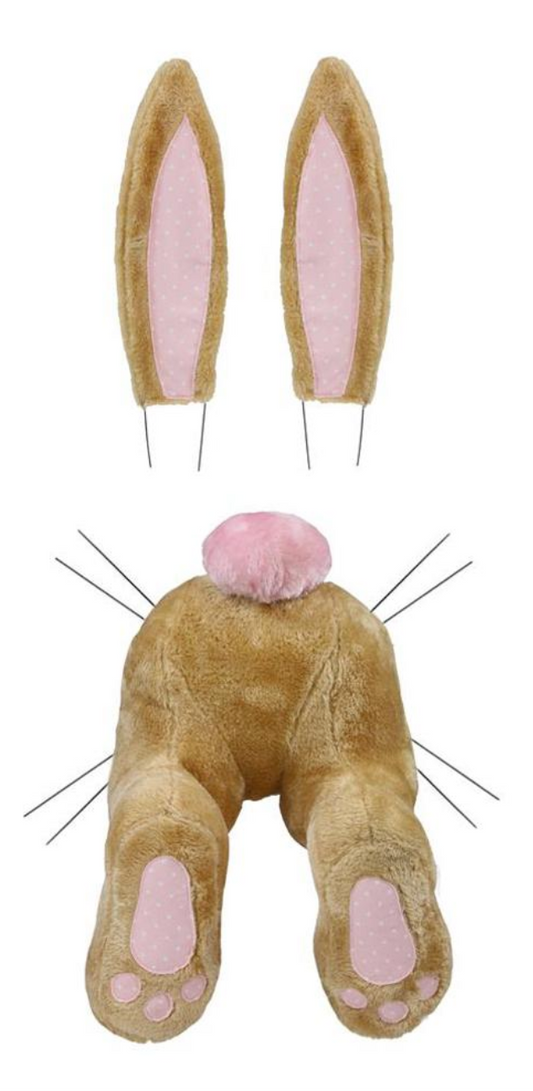 Tan Pink Bunny Butt - Burlap and Bling Decor