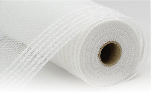 10.25" x 10yd Snowdrift/Wide Border Mesh White