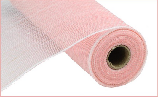 10.25" x 10yd Irid Foil Mesh Pastel Coral with White