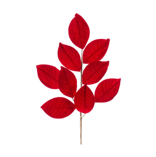 Magnolia Leaf Spray 27.5"H Red
