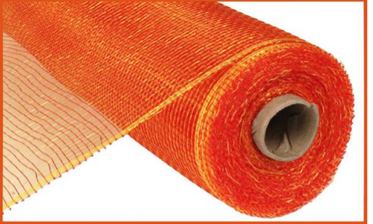 10"X10YD TWO TONE MESH RED/GOLD - Burlap and Bling Decor