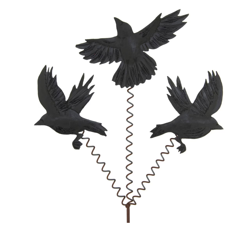 Three Crow Trio Stake - Burlap and Bling Decor