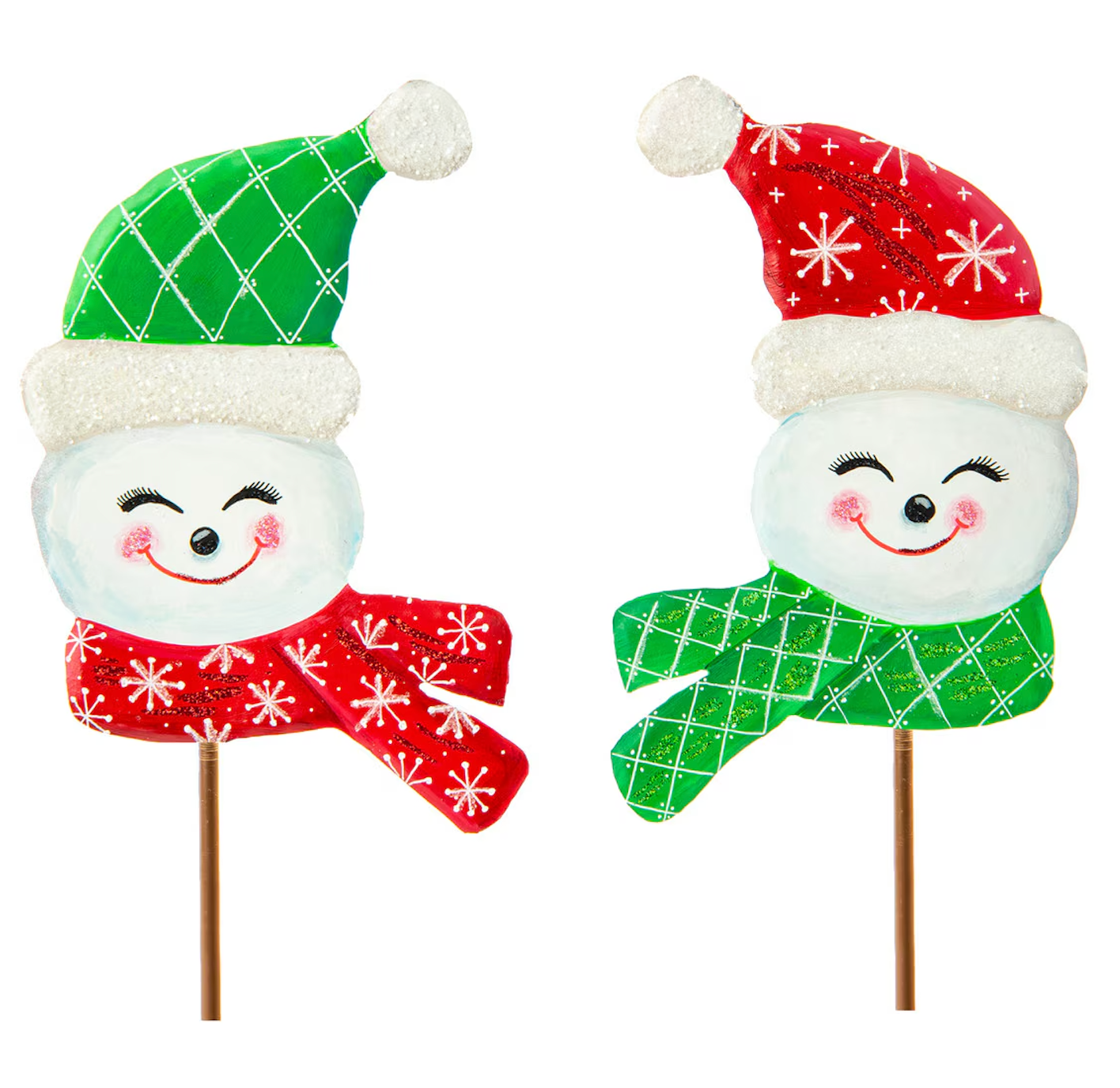 Vintage Snowball Snowmen, S/2 - Burlap and Bling Decor