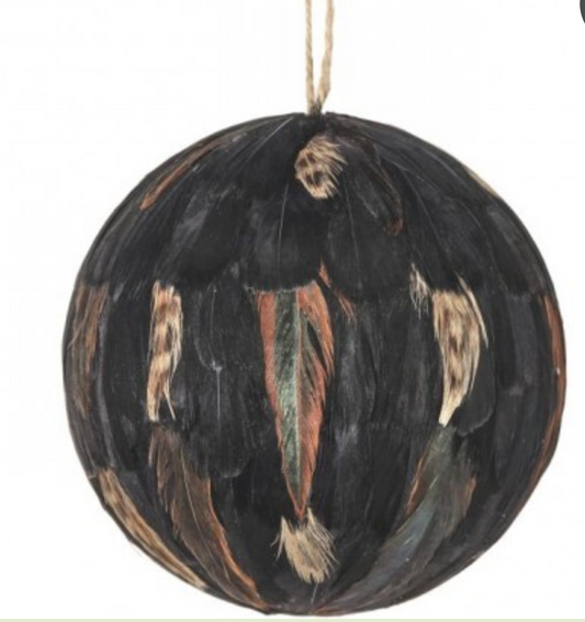 5" HIGHLANDS FEATHER BALL ORNAMENT