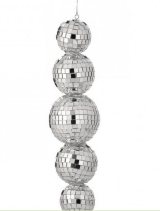 9" MULTI MIRROR BALL ORNAMENT SILVER