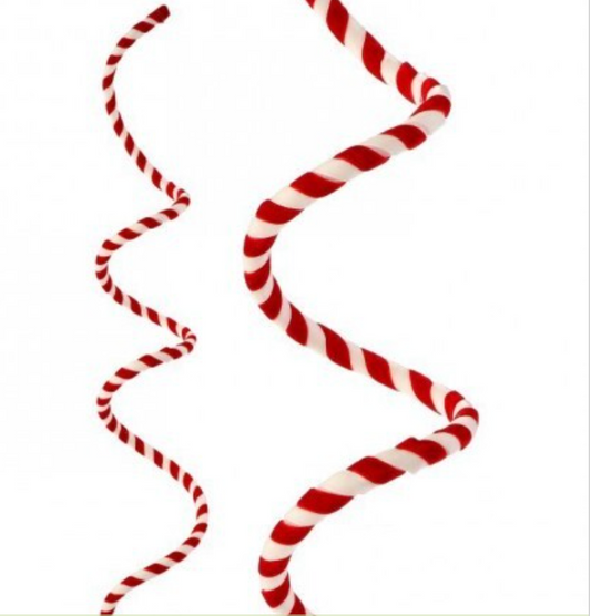 48" WIRED VELVET CANDY CANE ROPE GARLAND RED/WHITE