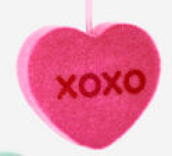 Flocked Conversation Heart, Sm, 6 Asst, Choose One 6" - Burlap and Bling Decor