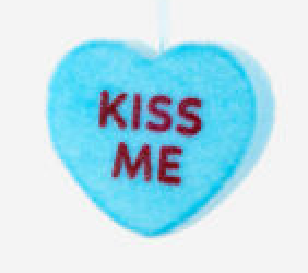 Flocked Conversation Heart, Sm, 6 Asst, Choose One 6" - Burlap and Bling Decor