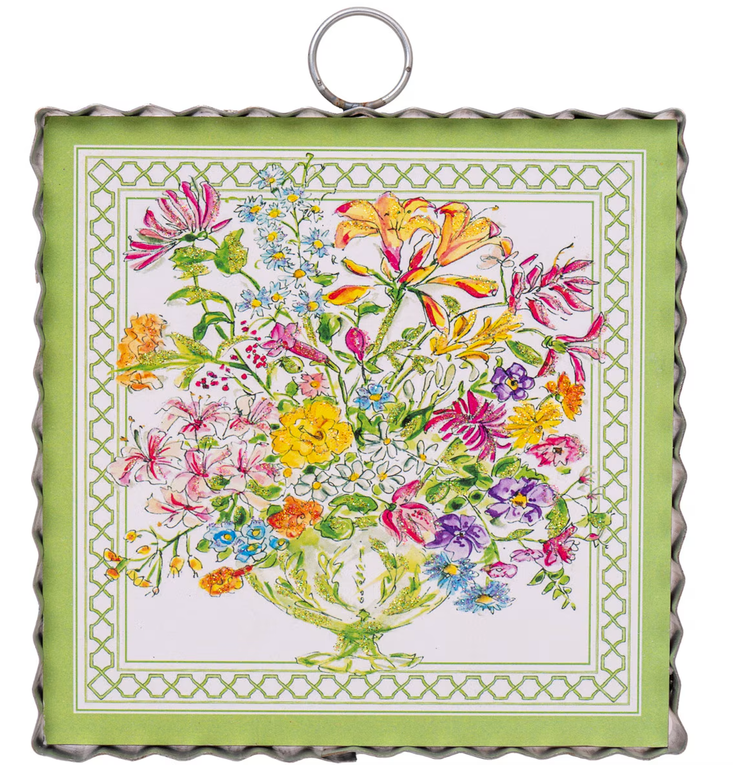 Mini Beck’s Green Floral Arrangement - Burlap and Bling Decor