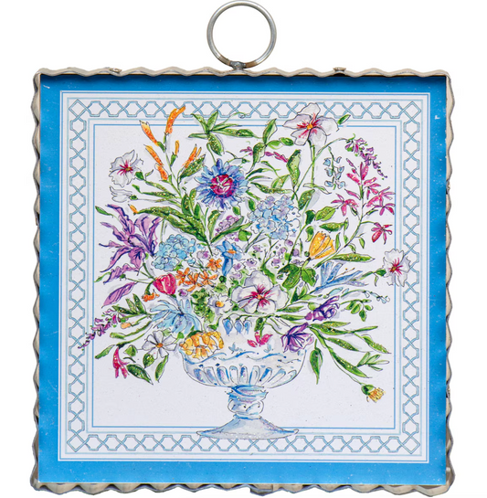 Mini Beck’s Blue Floral Arrangement - Burlap and Bling Decor