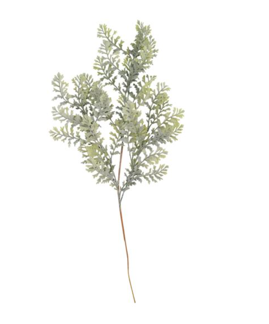 SNOW FERN SPRAY H24 GRN TT - Burlap and Bling Decor