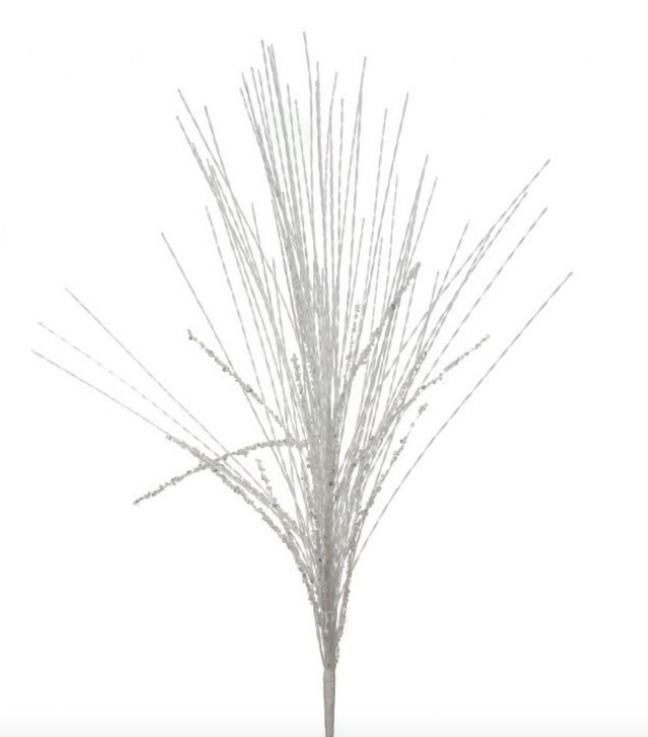 33" BEADED CURLY RAIN SPRAY WHT - Burlap and Bling Decor