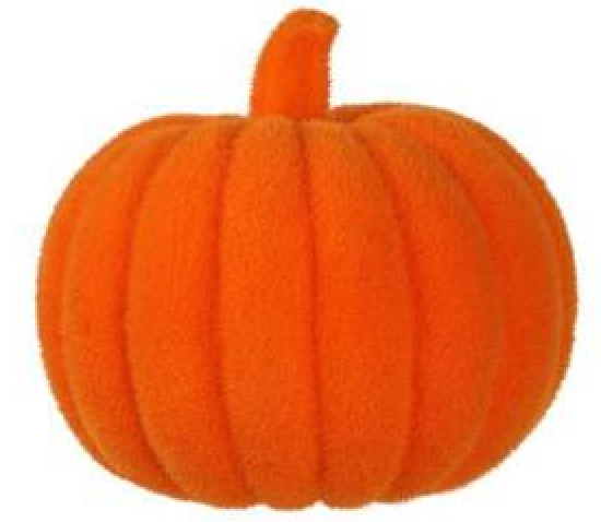 8"DIAX7.25"OAH FLOCKED PUMPKIN W/STEM  HALLOWEEN COLORS - Pick one - Burlap and Bling Decor