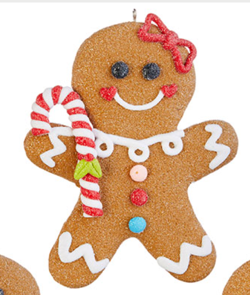 5" Gingerbread Man Ornament - Burlap and Bling Decor