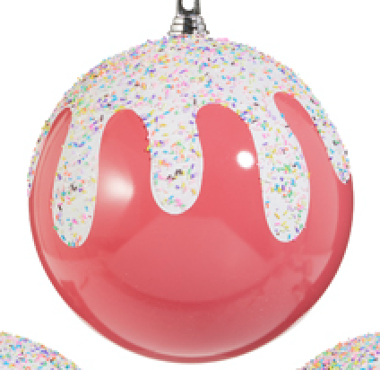 10" Frosted with Sprinkles Ball Ornament- choose color - Burlap and Bling Decor