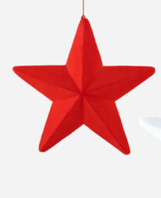 Flocked Hanging Stars - Burlap and Bling Decor