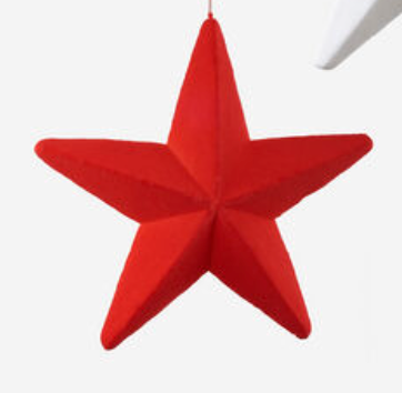 Flocked Hanging Stars Large 19" - Burlap and Bling Decor