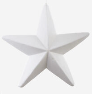 Flocked Hanging Stars Large 19" - Burlap and Bling Decor