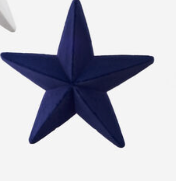 Flocked Hanging Stars Large 19" - Burlap and Bling Decor