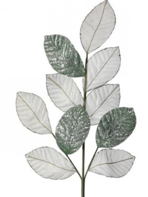 29" SHEER W/GLITTER MAGNOLIA SPRAY MINT GREEN - Burlap and Bling Decor