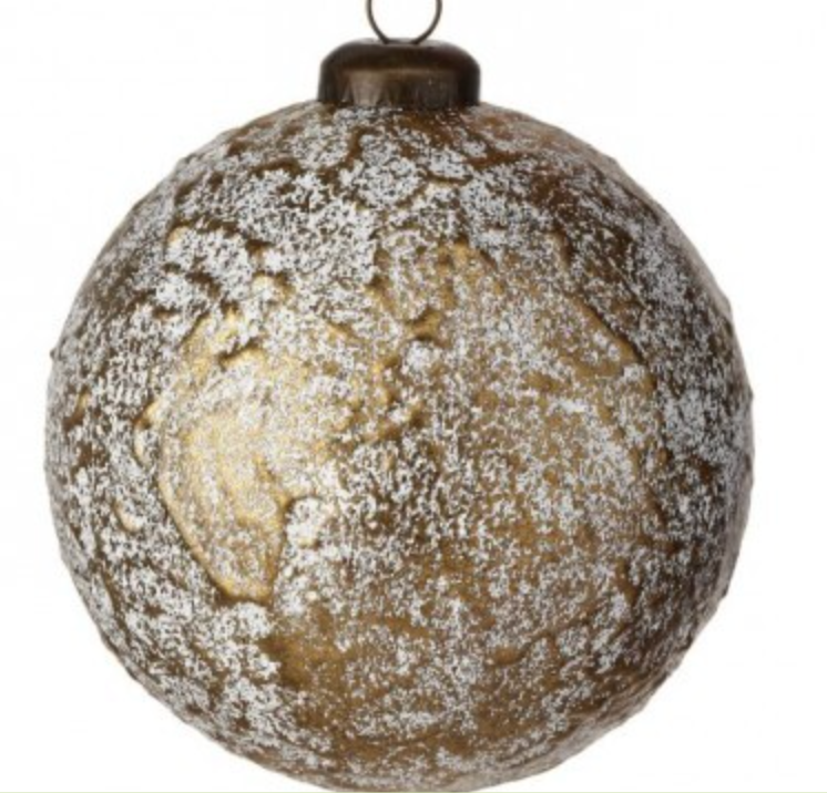 4" "FAUX" LEATHER METALLIC BALL ORNAMENT - Burlap and Bling Decor