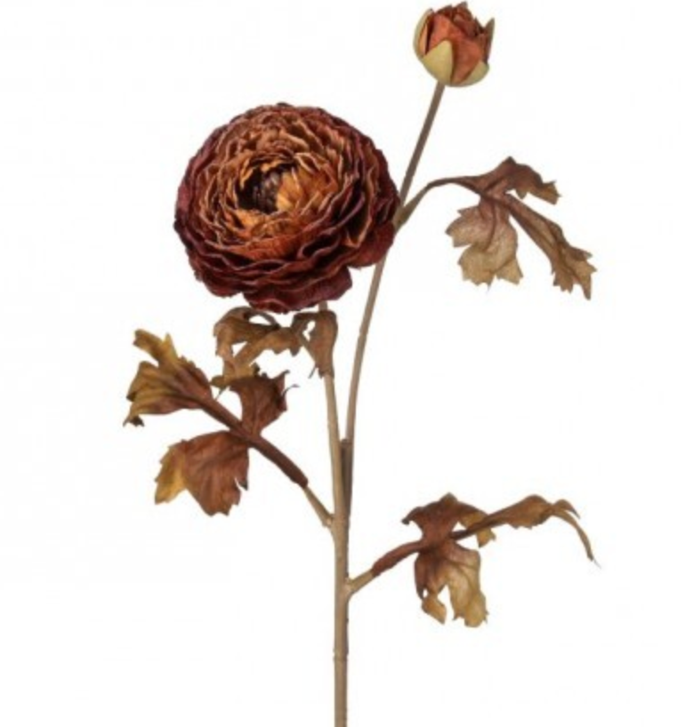 24" AUTUMN RANUNCULUS STEM - Burlap and Bling Decor
