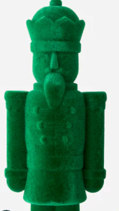 Flocked Nutcracker Figure, 36" Choose one white, sage, green,emerald,red or pink - Burlap and Bling Decor