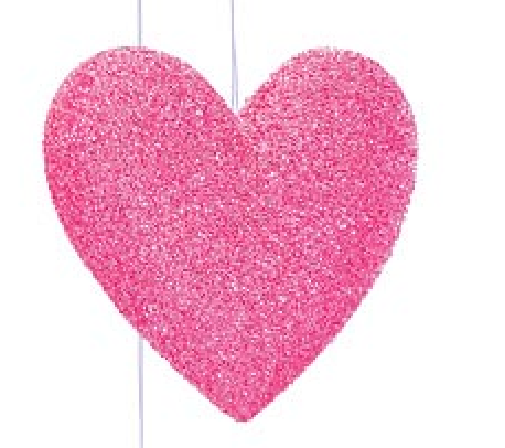 SHINY PINK HANGING HEARTS - 3 sizes choose one - Burlap and Bling Decor