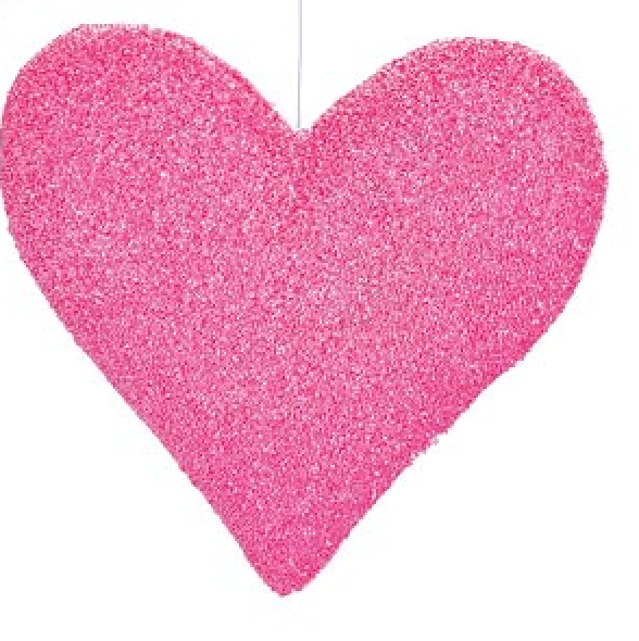 SHINY PINK HANGING HEARTS - 3 sizes choose one - Burlap and Bling Decor