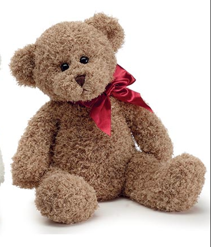 BROWN OR CREAM CURLY FUR BEAR ASSORTED (10"H Sitting, 14"H Standing) Choose one - Burlap and Bling Decor